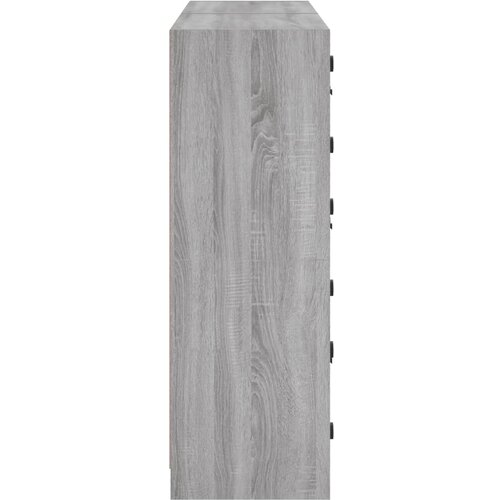  Regal za knjige s vratima siva boja hrasta 136x37x109 cm drveni Slike