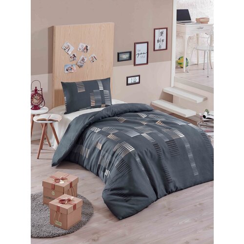 Hanah home komplet posteljine Trace, 160x220cm, Antracit Slike