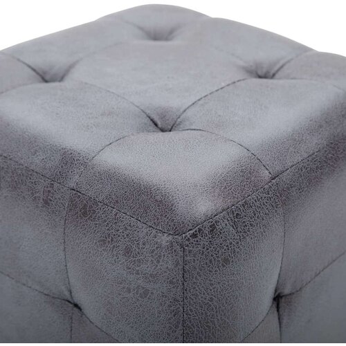 VidaXL Tabure 2 kom sivi 30 x 30 x 30 cm od umjetne bru&amp;scaron;ene kože Slike
