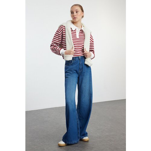 Trendyol Blue High Waist Extra Wide Leg Jeans Cene