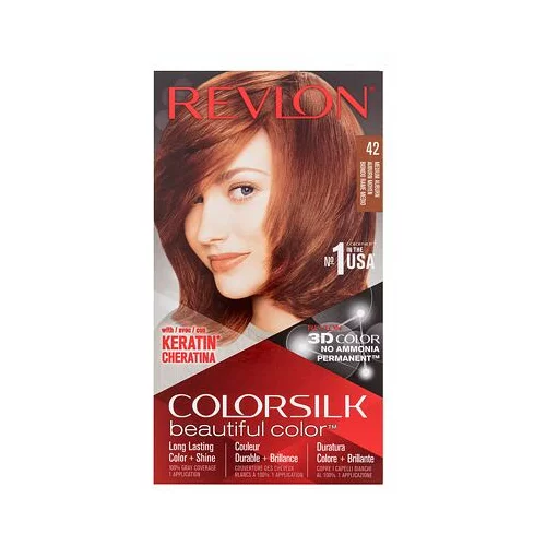 Revlon Colorsilk Beautiful Color barva za lase za barvane lase za vse vrste las 59,1 ml odtenek 42 Medium Auburn poškodovana škatla