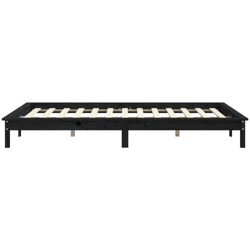  Okvir za krevet crni 160x200 cm od masivne borovine Slike