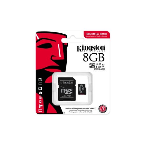 Kingston 8GB SD micro Industrial (SDHC Class 10 A1) (SDCIT2/8GB) memorija k&amp;aacute;rtya + olvas&amp;oacute; Slike