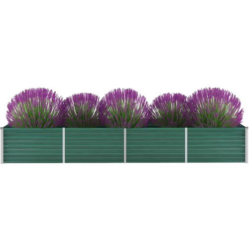 VidaXL Vrtna sadilica od pocinčanog čelika 320 x 80 x 45 cm zelena Slike