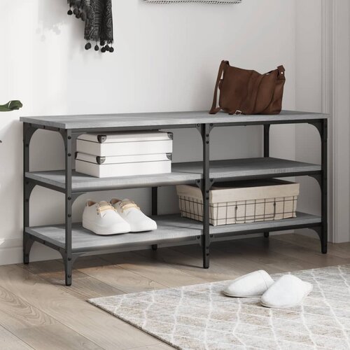 vidaXL Klop za čevlje siva sonoma 100x38,5x49 cm inženirski les Cene