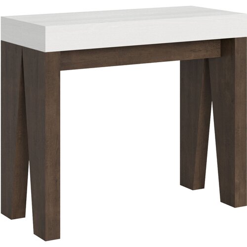 Ityhome 90 x 77 konzolna miza bela/rjava, (20847751) Slike