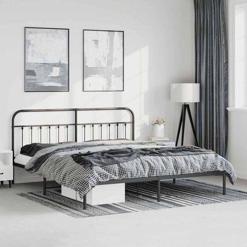 Metalni okvir za krevet s uzglavljem crni 183x213 cm Cijene