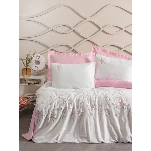 Lessentiel Maison Jolie set posteljine, 200x220 cm, roze-bijela Cene