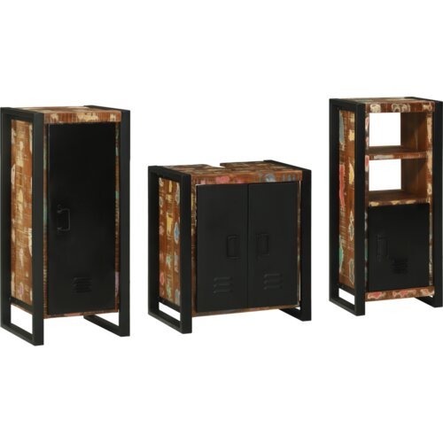 VidaXL Set namje&amp;scaron;taja za kupaonicu 3 pcs Čvrsto reciklirano drvo Slike