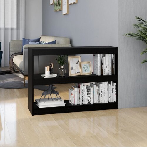 VidaXL Knjižna omara za razdelitev prostora črna 100x30x71,5 cm Slike