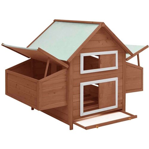 VidaXL Koko&amp;scaron;injac boja kave i bijela 152x96x110 cm od masivne jelovine Slike