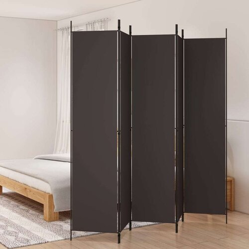 Sobna pregrada s 5 panela smeđa 250x220 cm od tkanine Cijene