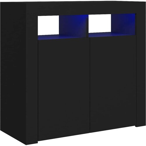vidaXL komoda z LED lučkami črna 80x35x75 cm Cene