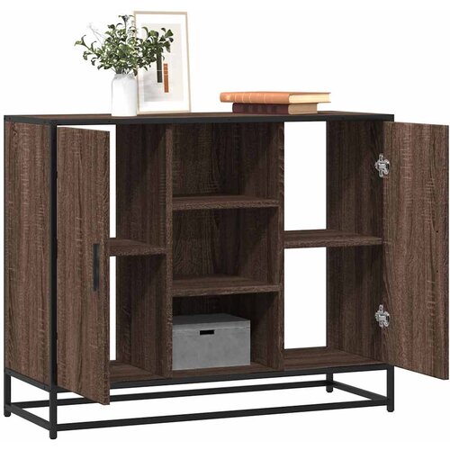 VidaXL Komoda rjav hrast 92x35x76 cm inženirski les Slike