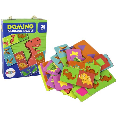 Logic Game Double-Sided Puzzle Dominoes Dinosaurs 10cm x 5cm 28 Pieces. Cijene