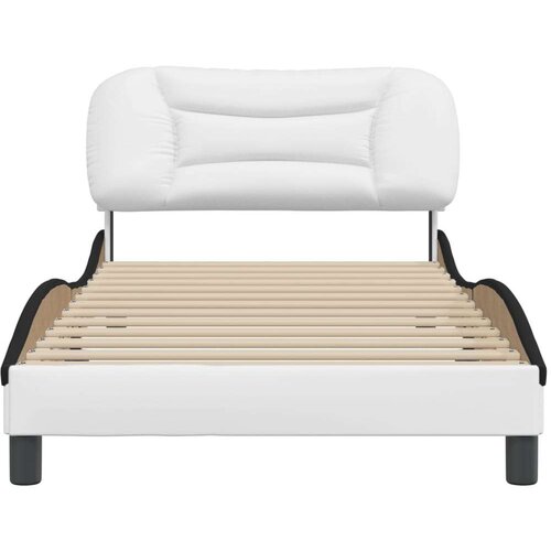 VidaXL okvir za krevet s uzglavljem bijelo-crni 100x200cm umjetna koža Slike