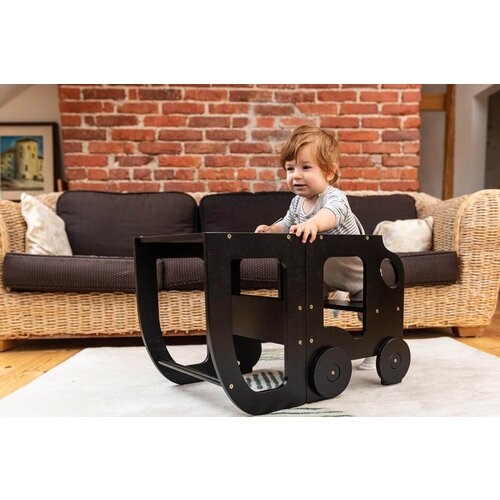 ToddlerInFamily 2v1 MONTESSORI STOL�EK POMAGAL�EK-MOTIV AVTO (VE� BARV)-�rna Cene