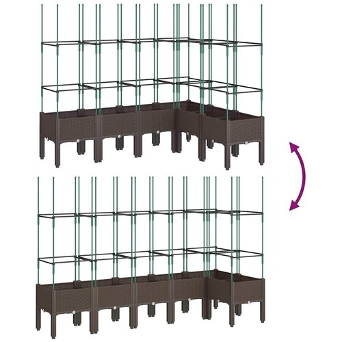  Vrtna sadilica s re&amp;scaron;etkom smeđa 160 x 120 x 142,5 cm PP Slike