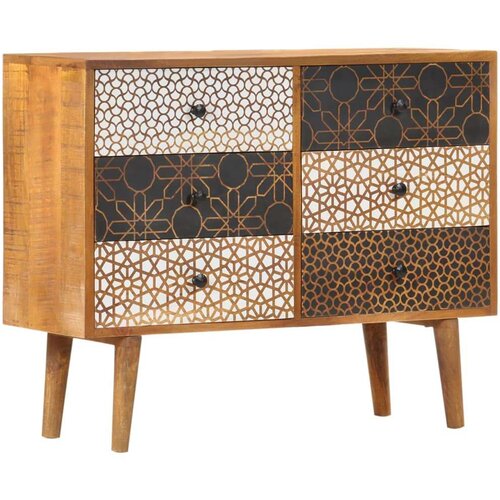  Komoda s potiskanim vzorcem 90x30x70 cm trden mangov les Cene