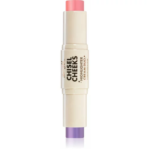 Barry M Chisel Cheeks paličica za osvetljevanje duo odtenek Lilac/Pink 6,3 g