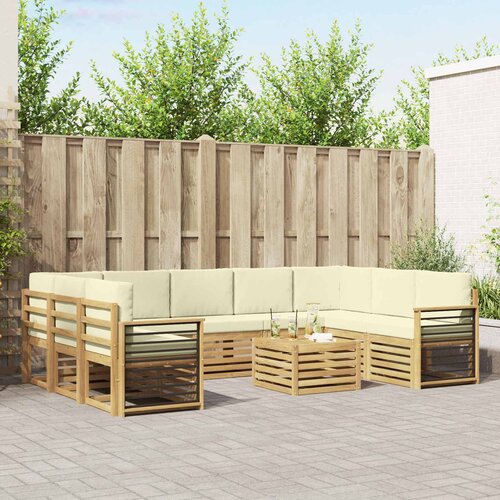  Setovi sofa s jastukom 10 pcs Bijela i krem Poliester Cene