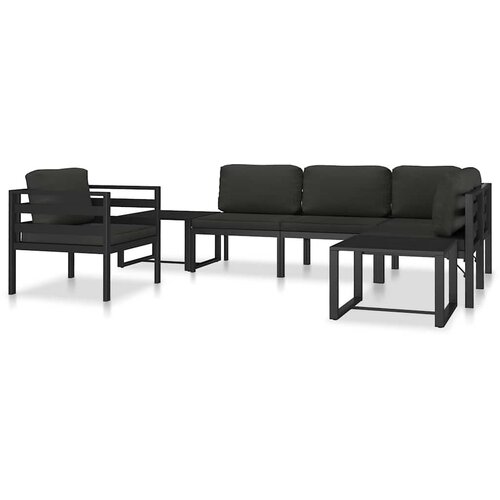  Modularna srednja sofa s jastucima aluminijska antracit Slike