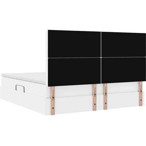  Krevet s od storage Čista bijela 180 x 200 cm Lažna koža Slike