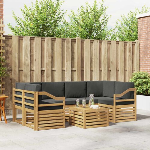  Set vanjskih sofa 7 kom. Bijela i antracit Poliester Slike