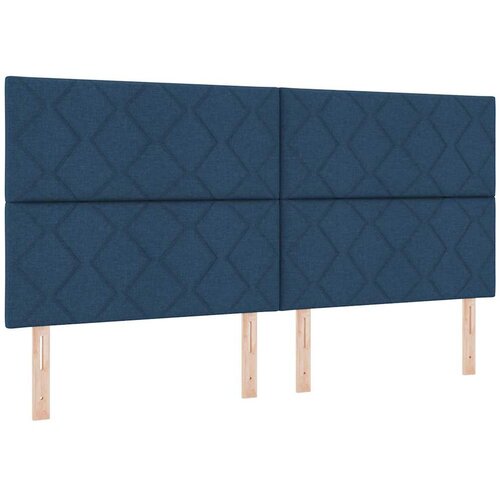 vidaXL LED Box Spring Krevet s madracem Plava 200 x 200 cm tkanina Cene