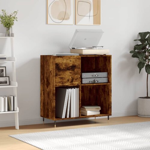 The Living Store Omarica za gramofonske plošče dim. hrast 84,5x38x89 cm inž. les - Omarica Za Gramofonske Plošče, (21435022) Cene