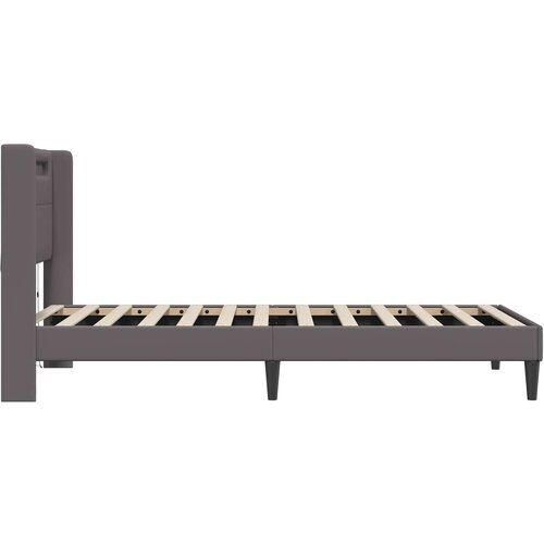  Krevetna konstrukcija Siva 100 x 200 cm Umjetna koža Slike