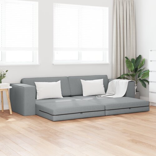 vidaXL talna kavč postelja 2-v-1 svetlo siva 245x150x60.5 cm tkanina Cene