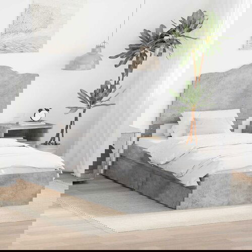 VidaXL Krevetna konstrukcija s ladicama Betonski sivi 100 x 200 cm Slike