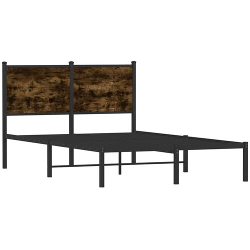VidaXL Metalni okvir kreveta s uzglavljem boja hrasta 120 x 200 cm Slike