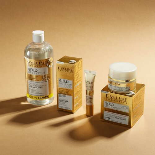 Eveline Gold Lift Expert luksuzna učvrstitvena krema z 24-karatnim zlatom 50 ml Slike