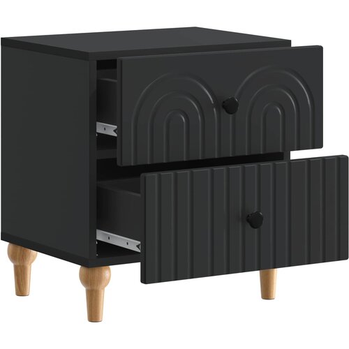  Noćni ormar s ladicama Crna 43 x 34,5 x 48 cm Konstruirano drvo Slike