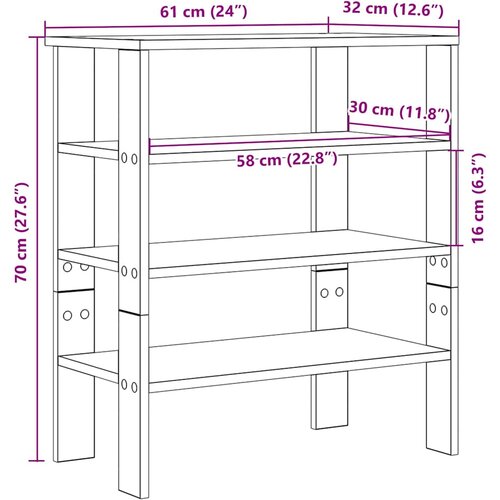  Stalak za cipele crni 61x32x70 cm od konstruiranog drva Slike