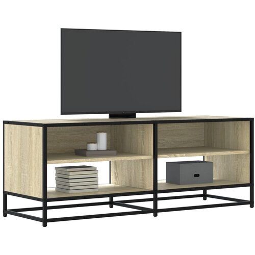 VidaXL TV omarica sonoma hrast 120,5x40x46 cm inženirski les in kovina Slike