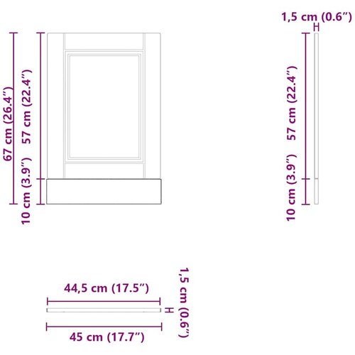 vidaXL Plošča za pomivalni stroj "Porto" sonoma hrast 45x1,5x67 cm Cene