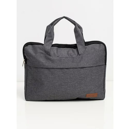 Fashion Hunters Gray textile laptop bag