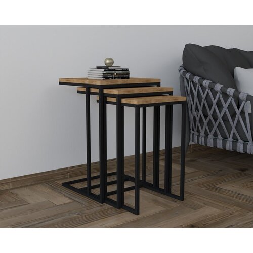 Hanah home Set klub stočića Stoli, 3 komada, Braon Cene