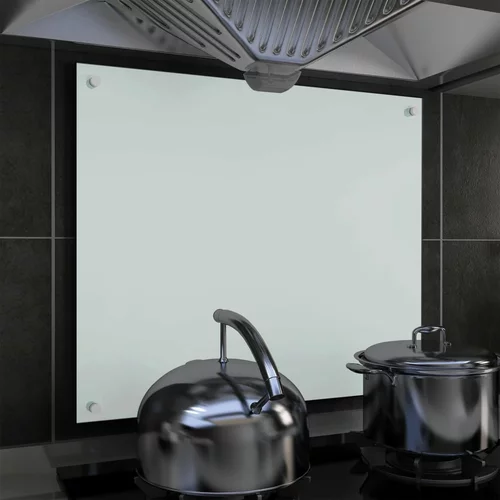 vidaXL Kuhinjska zaščitna obloga bela 70x60 cm kaljeno steklo