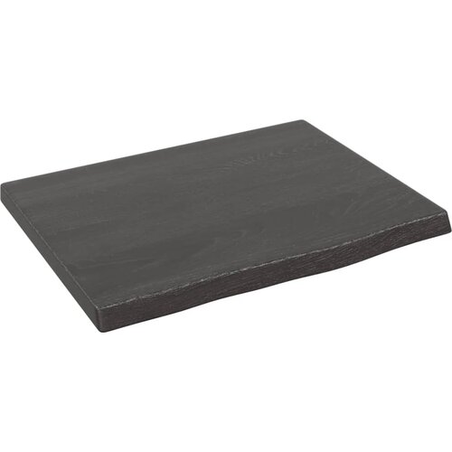 VidaXL Stenska polica temno siva 40x30x2 cm obdelana trdna hrastovina Slike