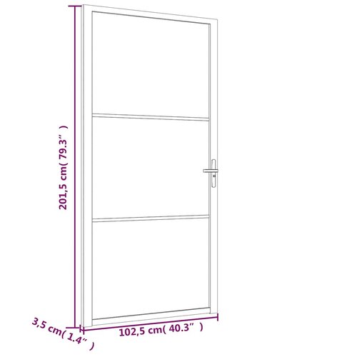  Unutarnja vrata 102,5 x 201,5 cm crna od mat stakla i aluminija Slike