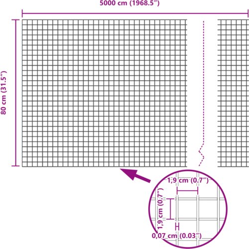  Ograda s stupovima Siva 0.8 x 50 m Slike