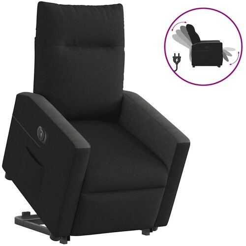 vidaXL Električni naslonjač na podizanje od tkanine crni Cijene