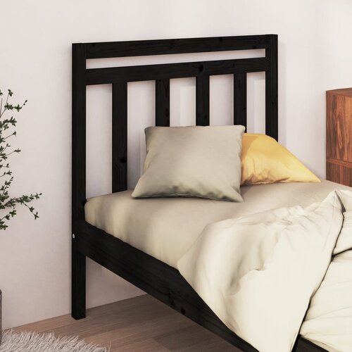  Uzglavlje za krevet crno 81 x 4 x 100 cm od masivne borovine Cijene