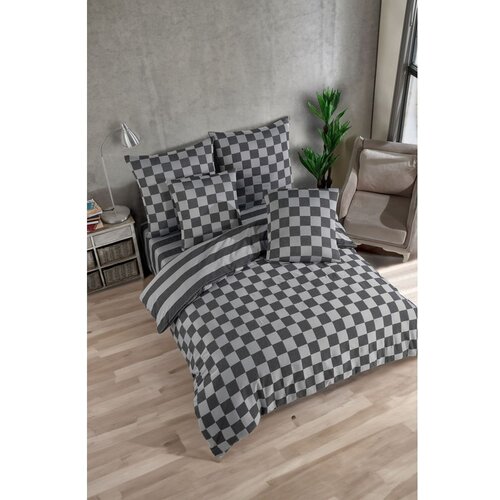 Mijolnir Antracitno siva posteljnina za zakonsko posteljo iz damasta 200x200 cm Kareli – Cene