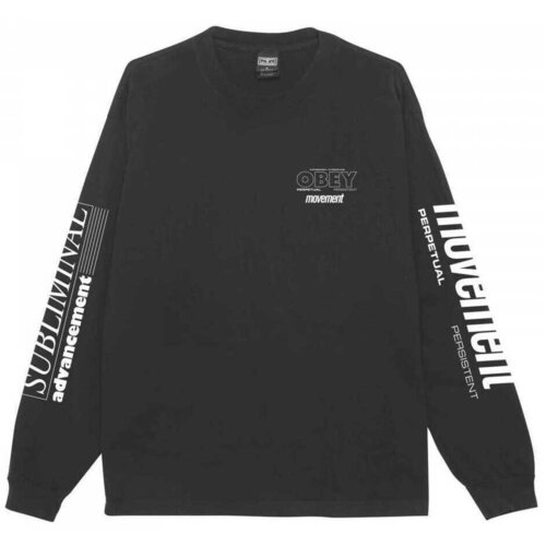 Obey Majice z dolgimi rokavi persistent movement Črna Slike
