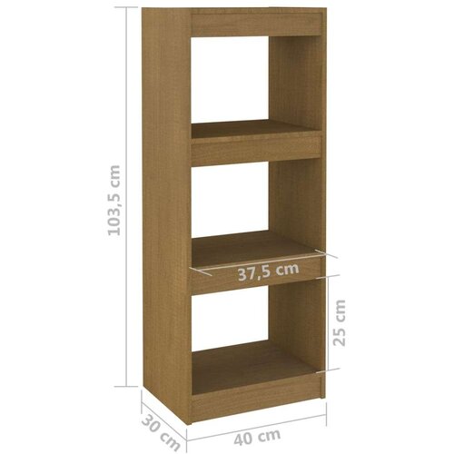 VidaXL Ormarić za knjige / pregrada boja meda 40x30x103,5 cm borovina Slike